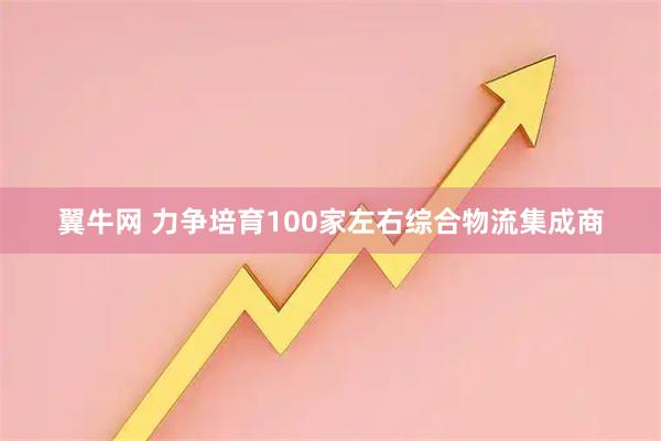 翼牛网 力争培育100家左右综合物流集成商
