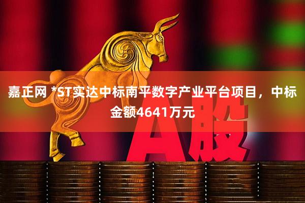 嘉正网 *ST实达中标南平数字产业平台项目，中标金额4641万元
